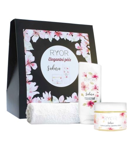 RYOR Sakura set regalo cukrový peeling s japonskou třešní 325 g + jemný sprchový gel s japonskou třešní 200 ml