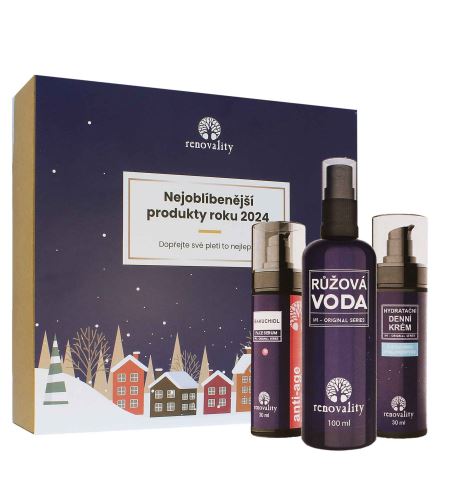 Renovality Original Series prodotti più popolari del 2024 Bakuchiolové sérum 30 ml + růžová voda 100 ml + denní krém s kyselinou hyaluronovou 30 ml