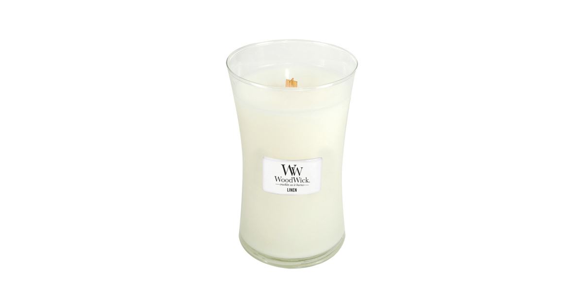 WoodWick Linen Candele profumate