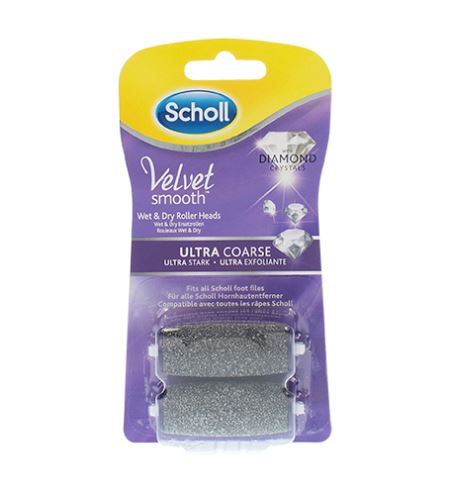 Scholl Velvet Smooth testina di ricambio con cristalli di diamante ultra grezzi 2 pz