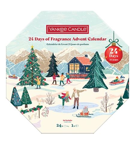 Calendario dell'Avvento Yankee Candle 24 giorni di fragranza 2025, ghirlanda del calendario dell'Avvento