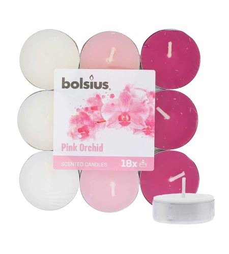 Bolsius Scented Tealights Orchid 4h candela scaldavivande 18 pz