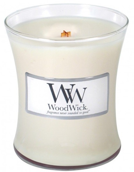 WoodWick Vanilla Bean candela profumata con stoppino di legno 85 g