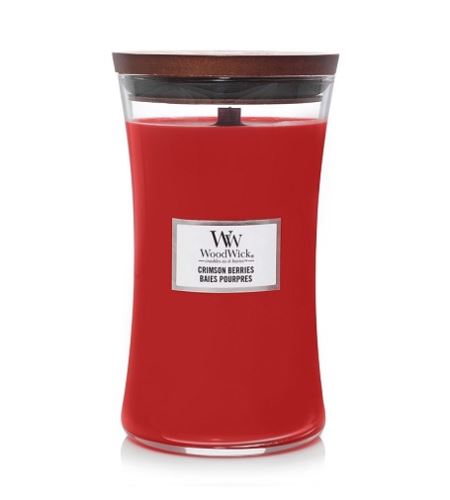 WoodWick Crimson Berries candela profumata con stoppino di legno 609,5 g