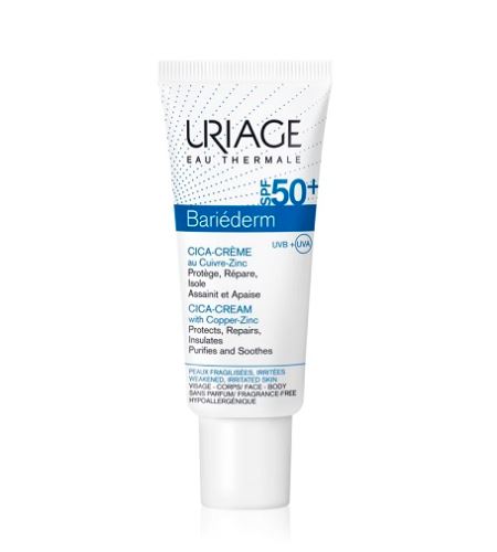 URIAGE Bariéderm Cica crema riparatrice con rame e zinco SPF 50+ 40 ml