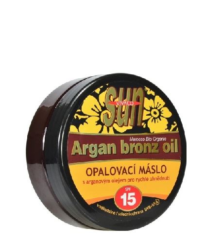 Vivaco SUN Argan Bronz Oil burro abbronzante con olio di argan biologico SPF 15 200 ml