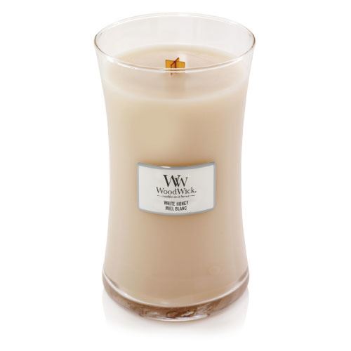 WoodWick White Honey candela profumata con stoppino di legno 609,5 g