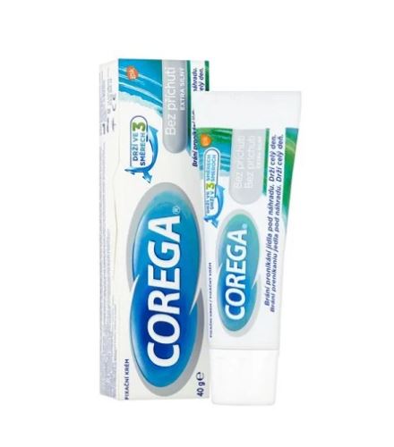 Corega Bez příchuti crema fissante extra forte per protesi dentarie 40 g