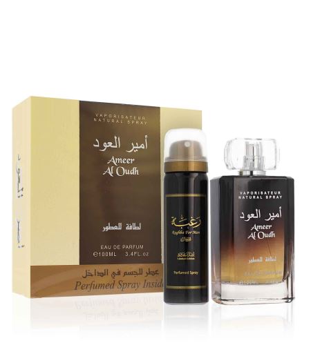 Lattafa Ameer Al Oudh confezione regalo unisex Eau de Parfum 100 ml + deodorante 50 ml