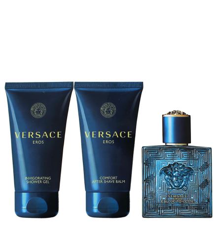 Versace Eros set regalo da uomo toaletní voda 50 ml + sprchový gel 50 ml + balzám po holení 50 ml