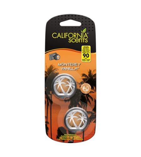 California Scents Mini Diffuser Monterey Vanilla deodorante per auto 2 x 3 ml